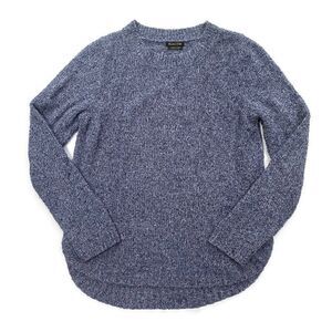 Massimo Dutti Textured Knit Long Sleeve Crew Neck Sweater Blue Women’s XS